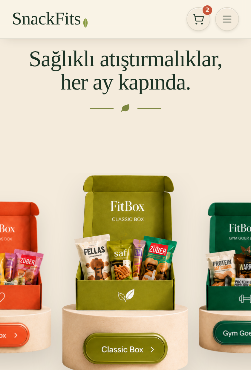 SnackFits mobile web experience